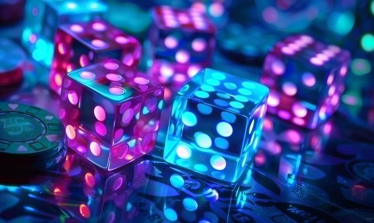 ডাইস গাইডের বেগুনি সাই-ফাই টেবিল দৃশ্য